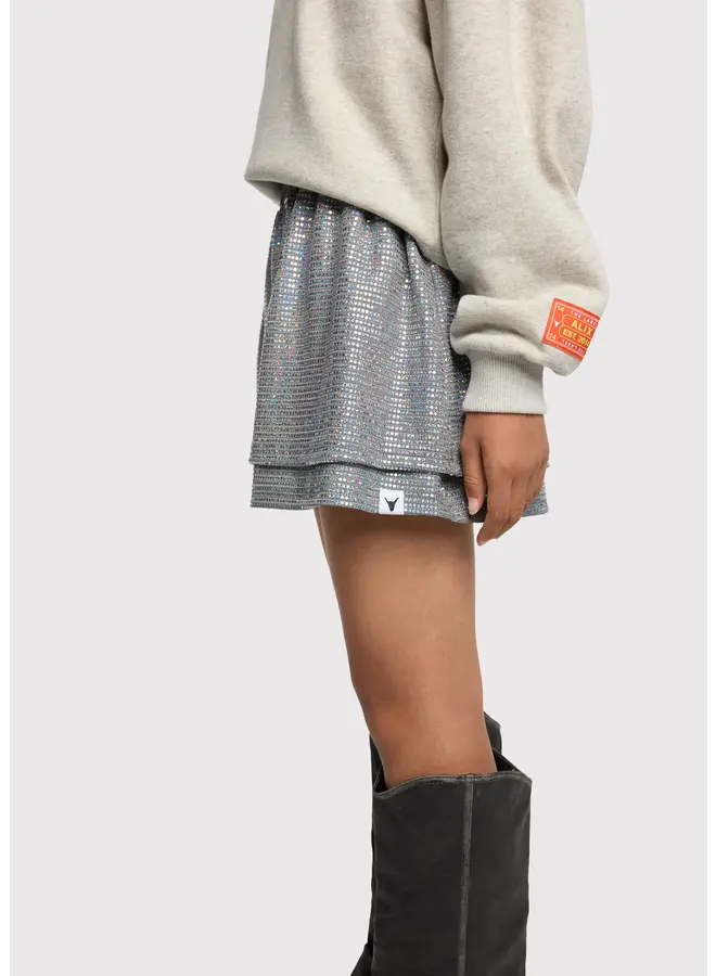 Knitted Sparkle Skirt Silver