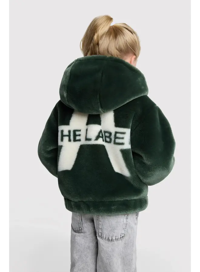 Woven Faux fur Jacket Dark olive