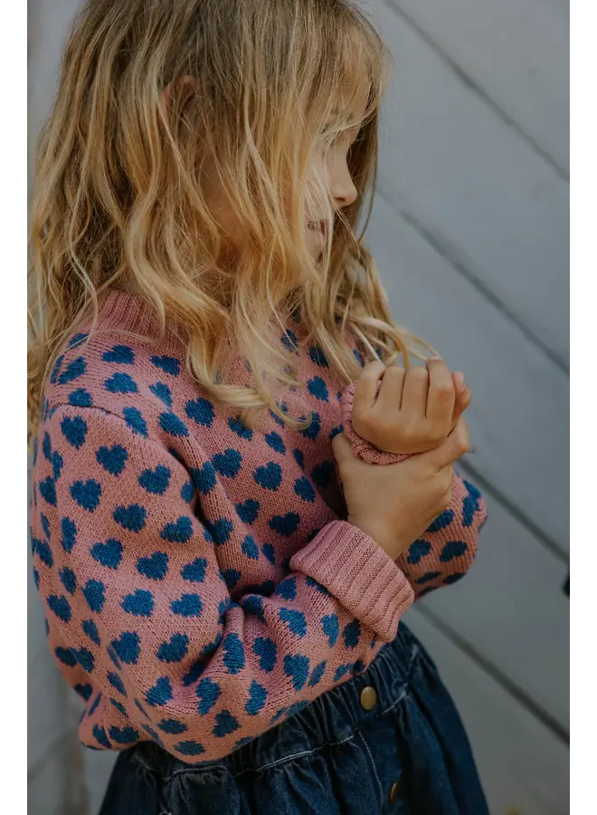 Janie Heart Pullover Ash rose