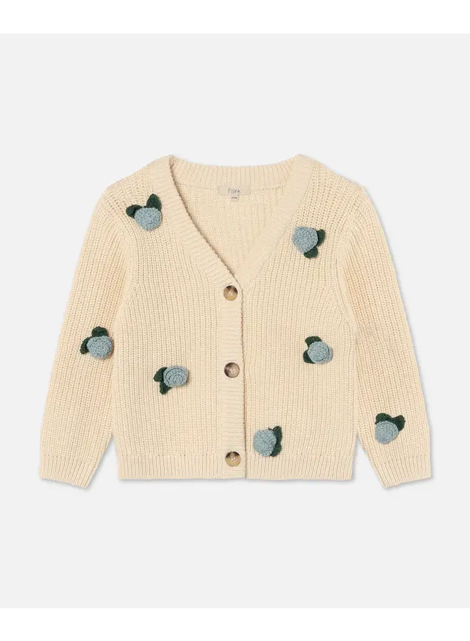 Cool Flower Cardigan Sandshell