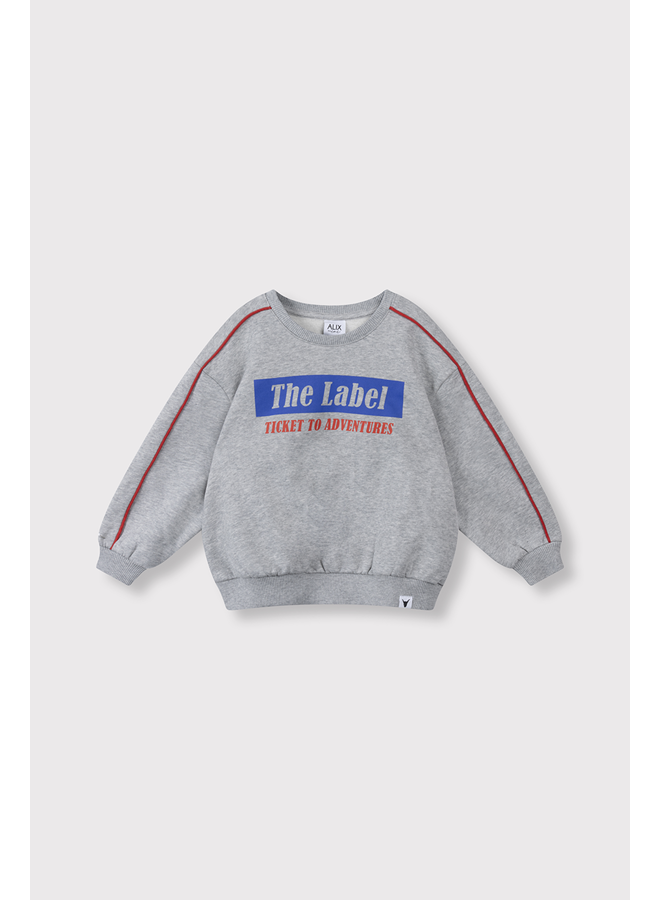 Knitted Text print Sweater Soft grey