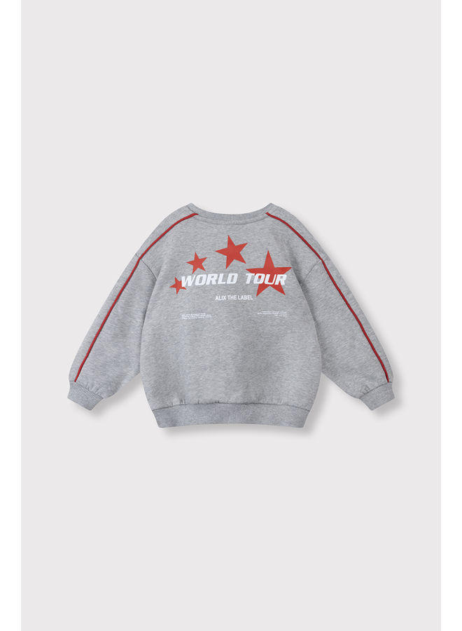 Knitted Text print Sweater Soft grey