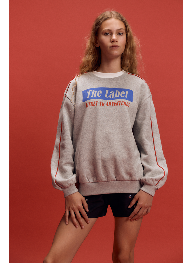 Knitted Text print Sweater Soft grey