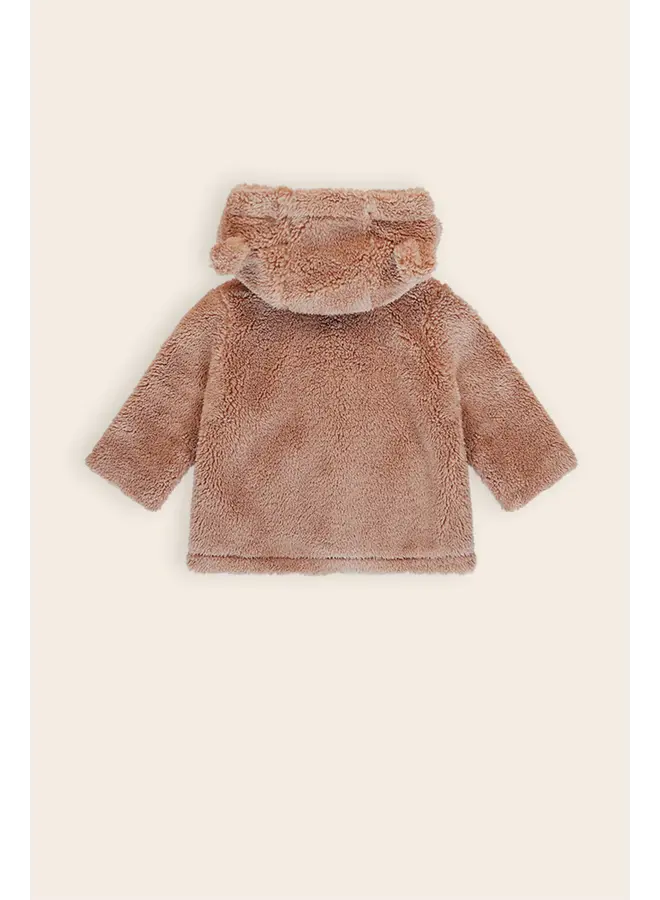 Keddy Fluffy Cardigan w. Hoody Caramel
