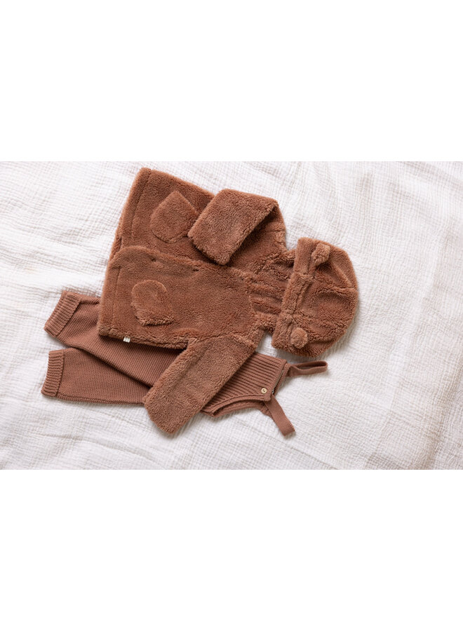 Keddy Fluffy Cardigan w. Hoody Caramel