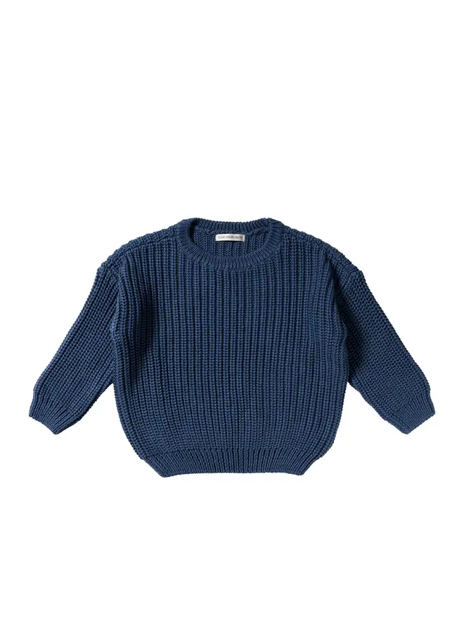 Knit chunky sweater blue