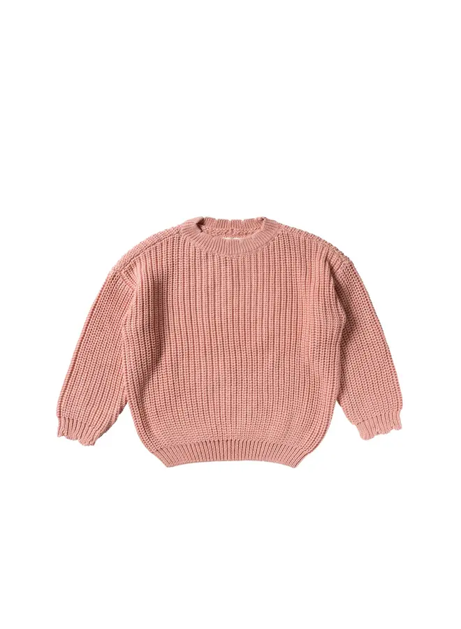 Knit chunky scallop sweater