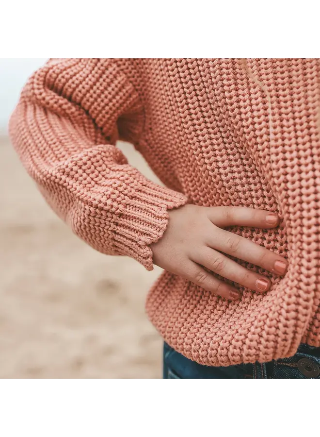 Knit chunky scallop sweater