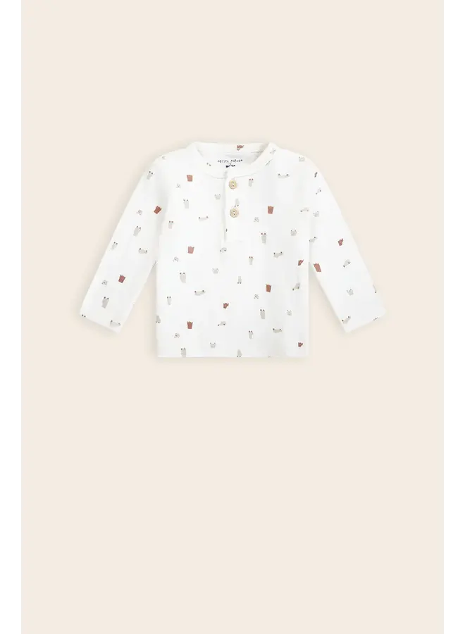 Ko Longsleeve w. Placket AOP Cars