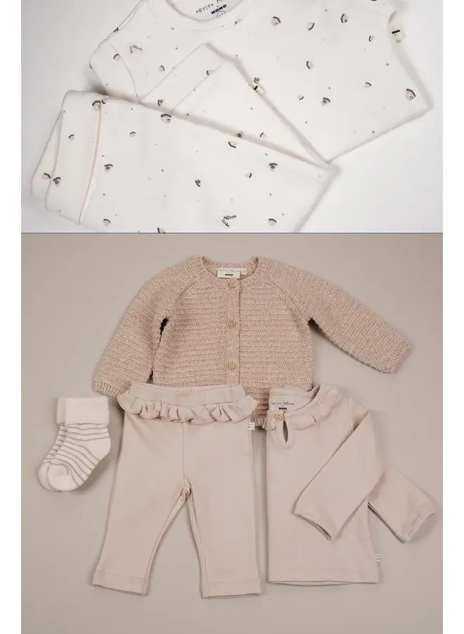 Skyler Pants Ruffle waist Oatmeal