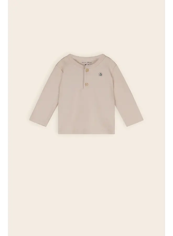 Ko Longsleeve w. Placket Oatmeal