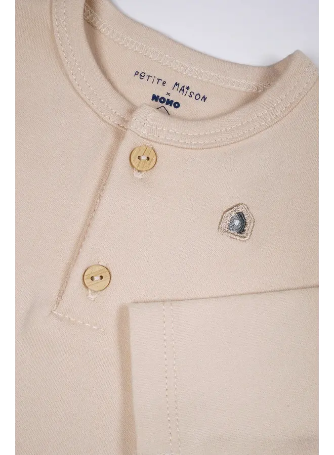Ko Longsleeve w. Placket Oatmeal