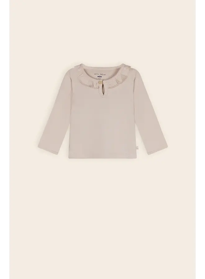Kaya Longsleeve w. Ruffle Oatmeal