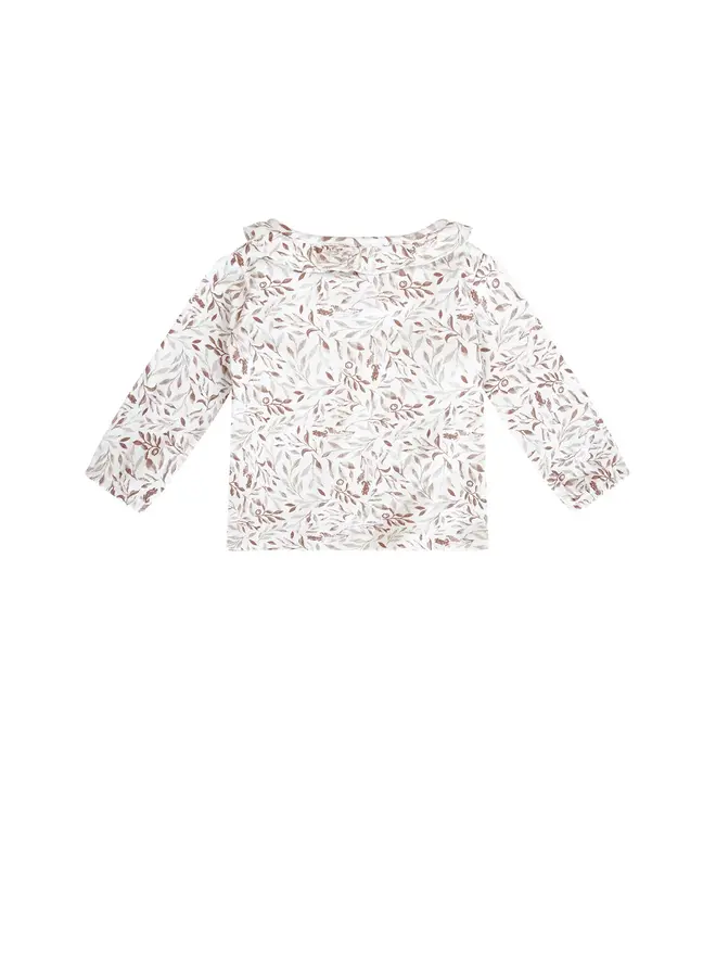 Kaya Longsleeve w. Ruffle AOP Leaves