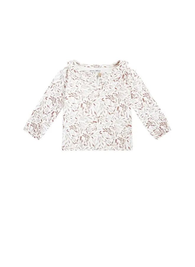 Kaya Longsleeve w. Ruffle AOP Leaves