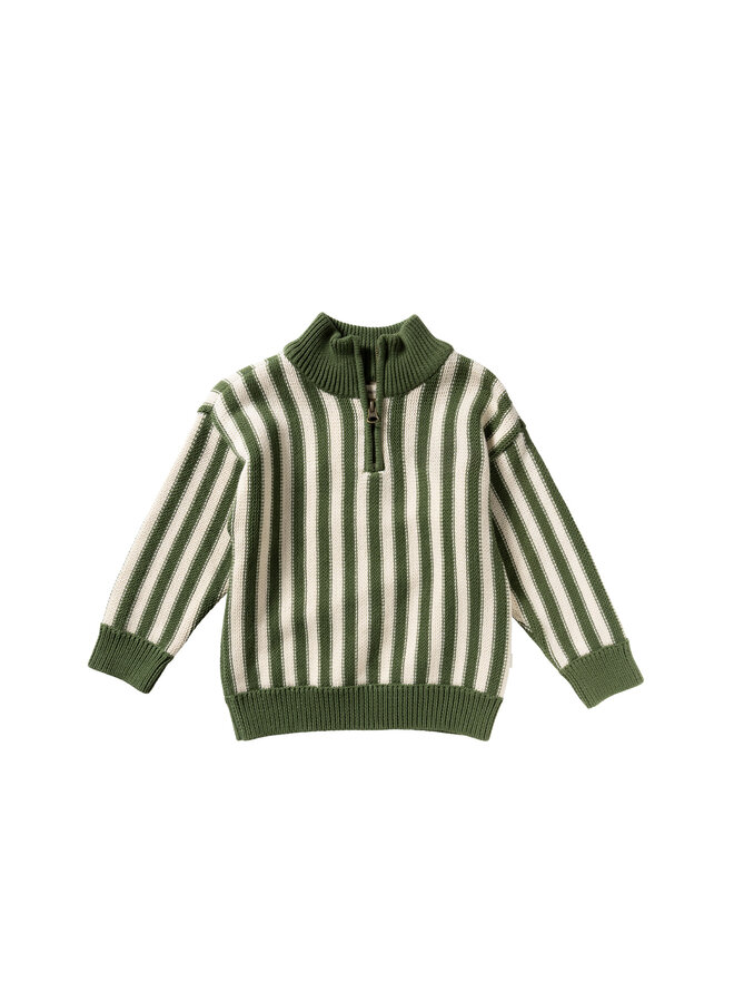 Collar sweater stripe knit