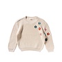 Embroidered Flowers Sweater Oyster Gray