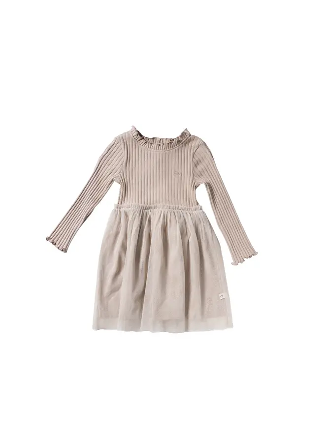 Rib knit tule dress