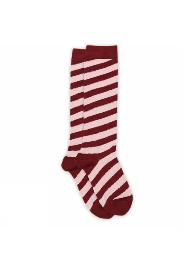 Candy Stripe Knee Socks Sundried Tomato