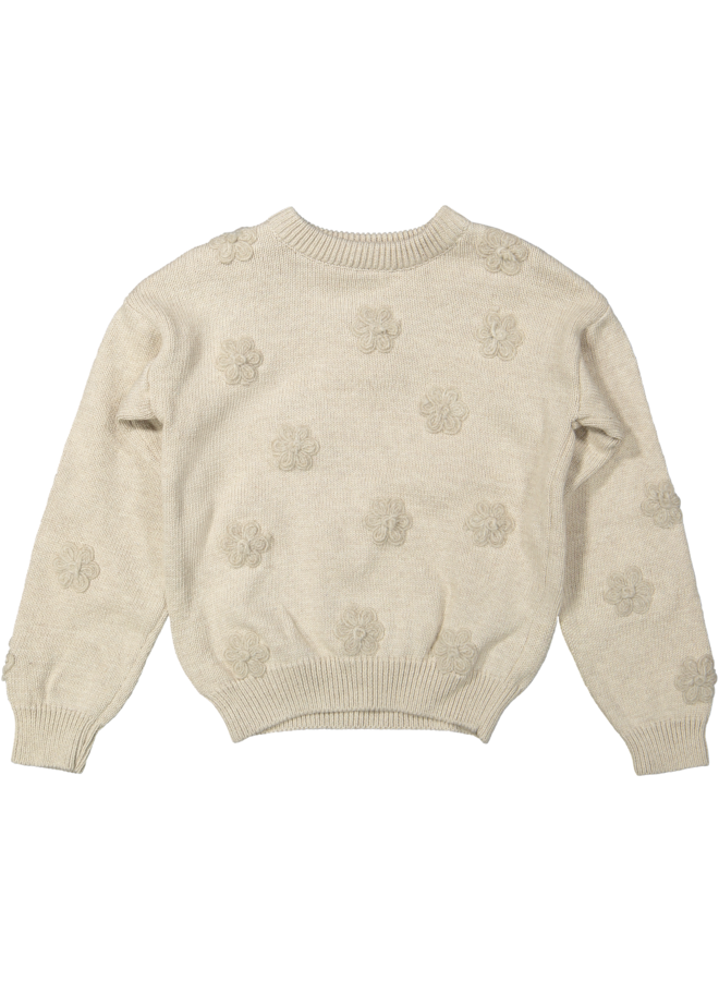 Noah Knitted Flower Junper Oat