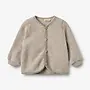 Wool Fleece Cardigan Kari Khaki Melange