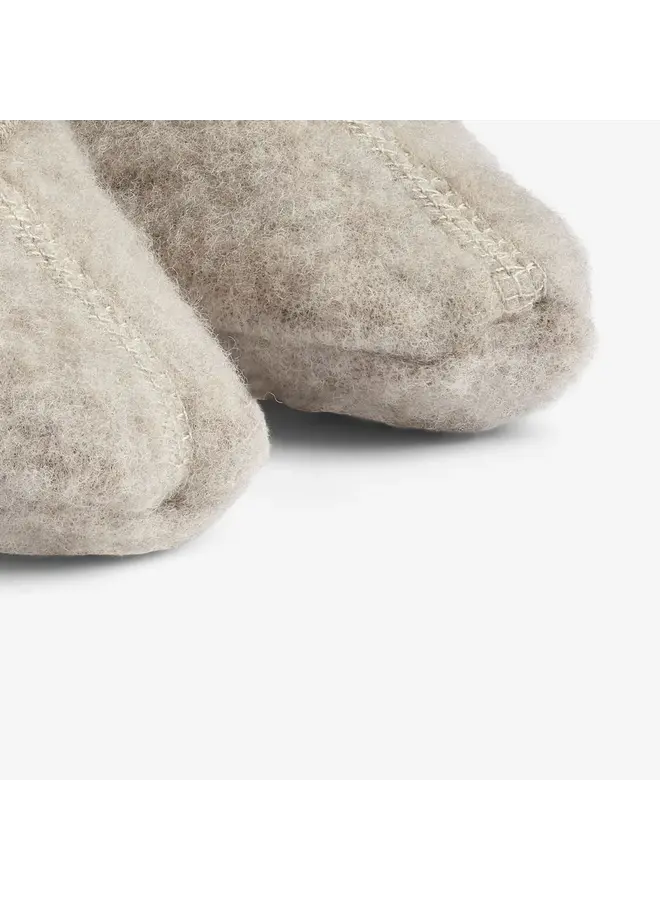 Wool Fleece Booties Lei Khaki Melange