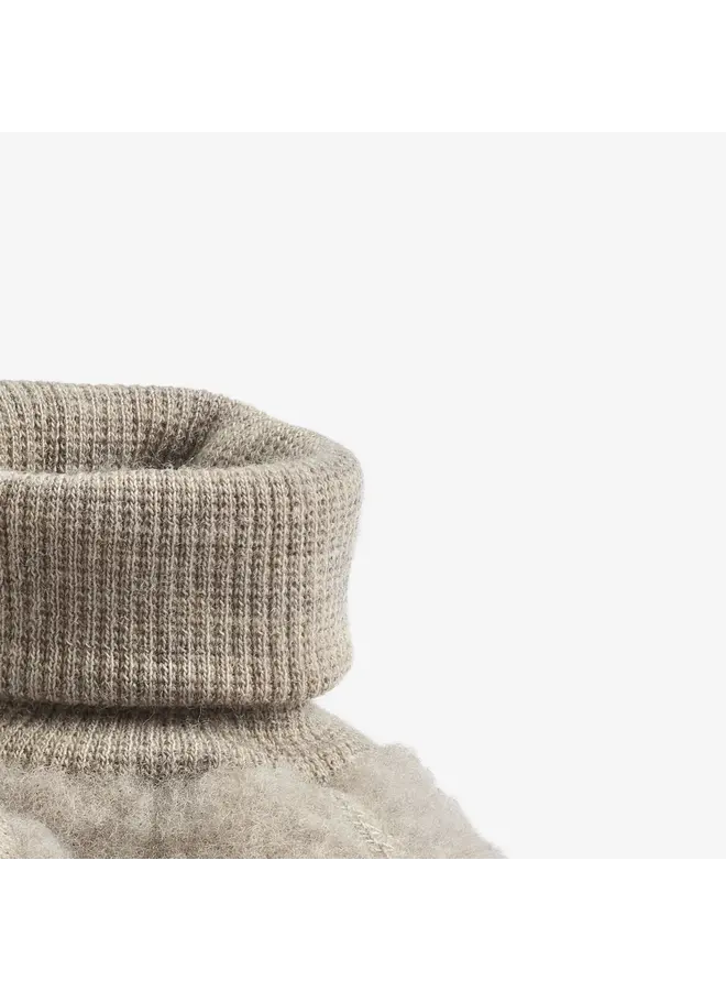 Wool Fleece Booties Lei Khaki Melange