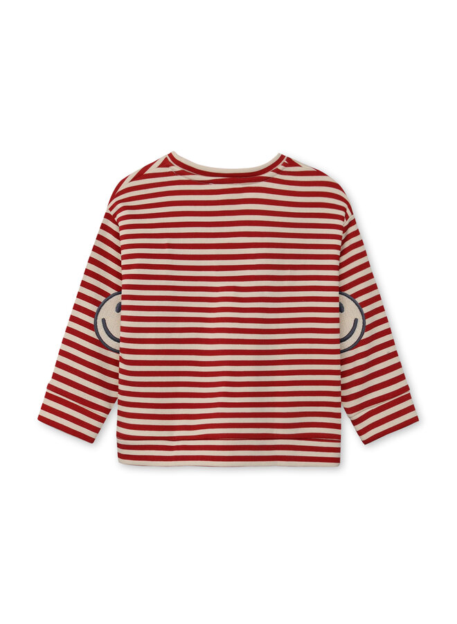 Alvin LS Stripe Sweatsh. Pompeian red Sandshell