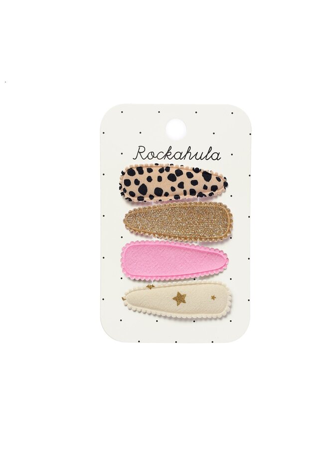 Leopard fabric clip set