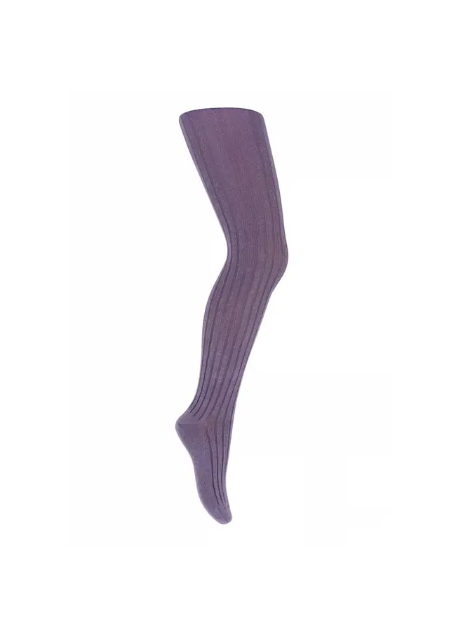 Cotton rib tights lavender dust