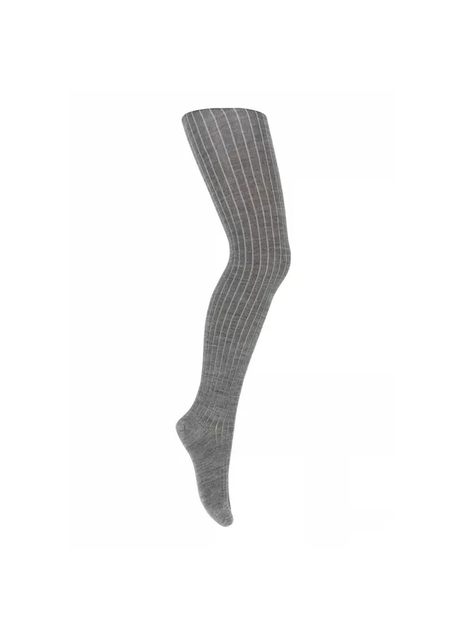 Cotton rib tights grey melange