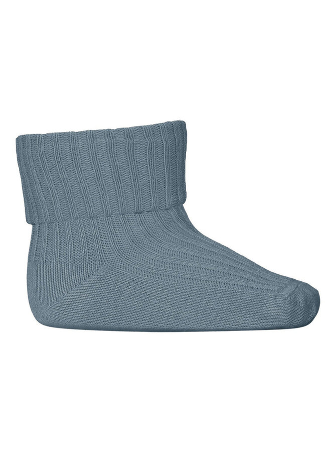 Cotton rib baby socks provincial blue