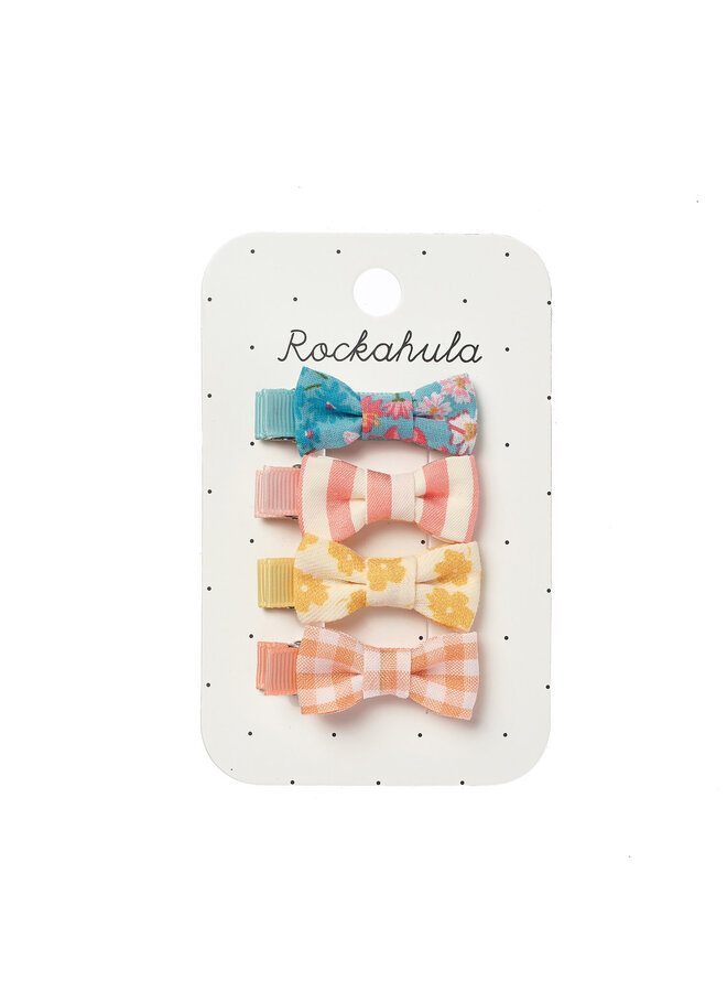 Heidi floral mini bow clip set