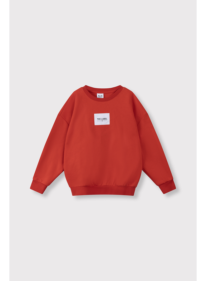 Knitted Label Sweater Bright red