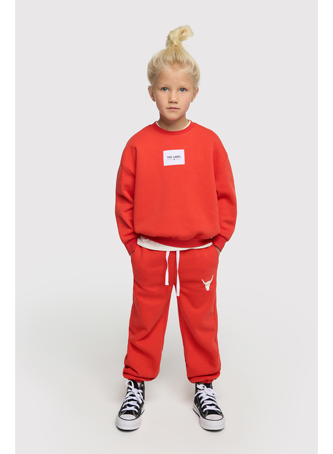 Knitted Label Sweater Bright red