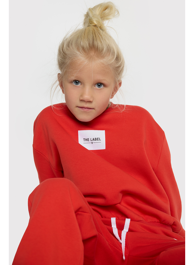 Knitted Label Sweater Bright red