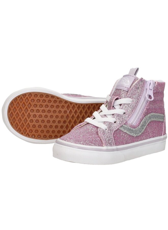 SK8-HI reissue side zip glitter lilac mist