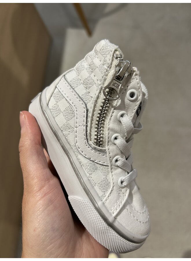 SK*-HI reissue side zip metallic checkbrd silver