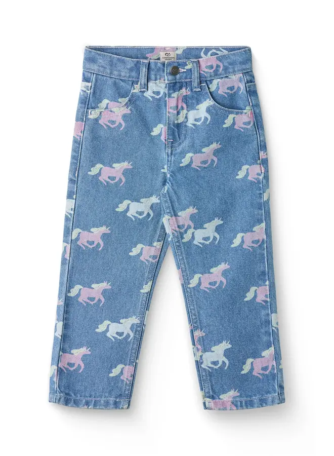 Org Jeans Unicorn Print Indigo
