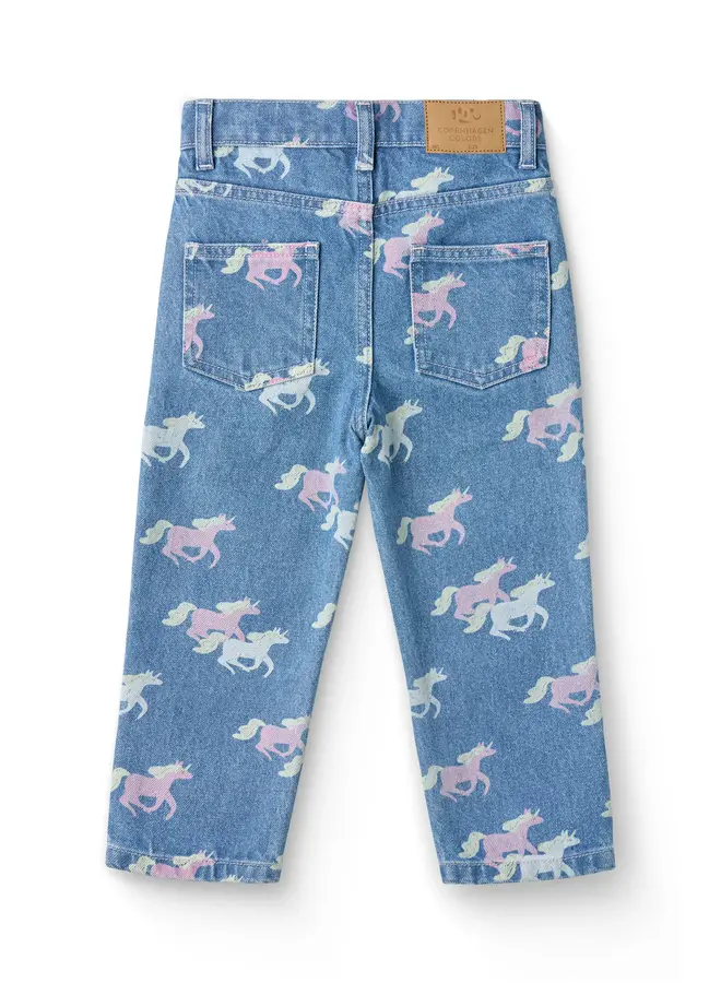 Org Jeans Unicorn Print Indigo