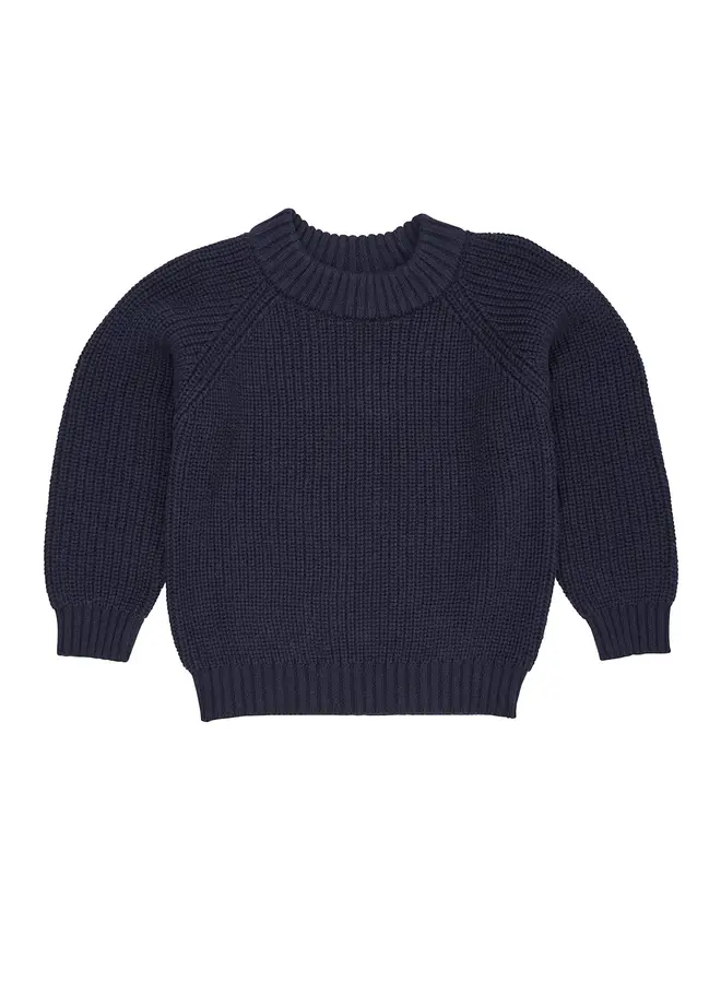 Knitted Classic Rib Blouse Navy