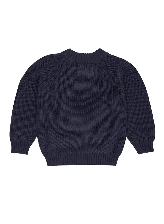 Knitted Classic Rib Blouse Navy