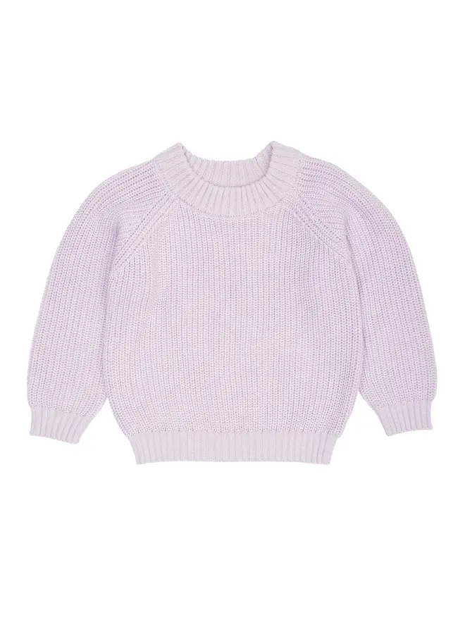 Knitted Classic Rib Blouse Lavender