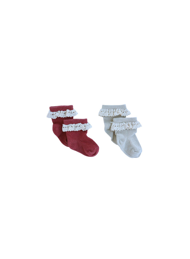 Socks Lace Withered Rose 2p