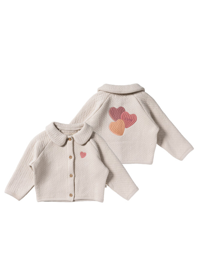 Cardigan Quilted Jersey Oyster Gray