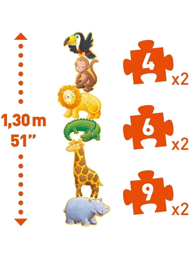 Puzzel Safaridieren - 4/6/9/ st.