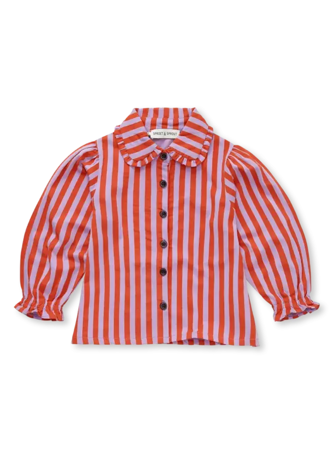 Girls Stripe Blouse Lavender