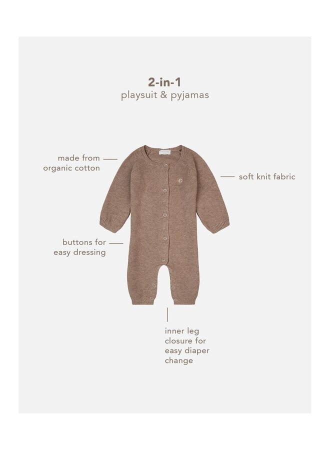 Playsuit knit Monrovia Taupe melange
