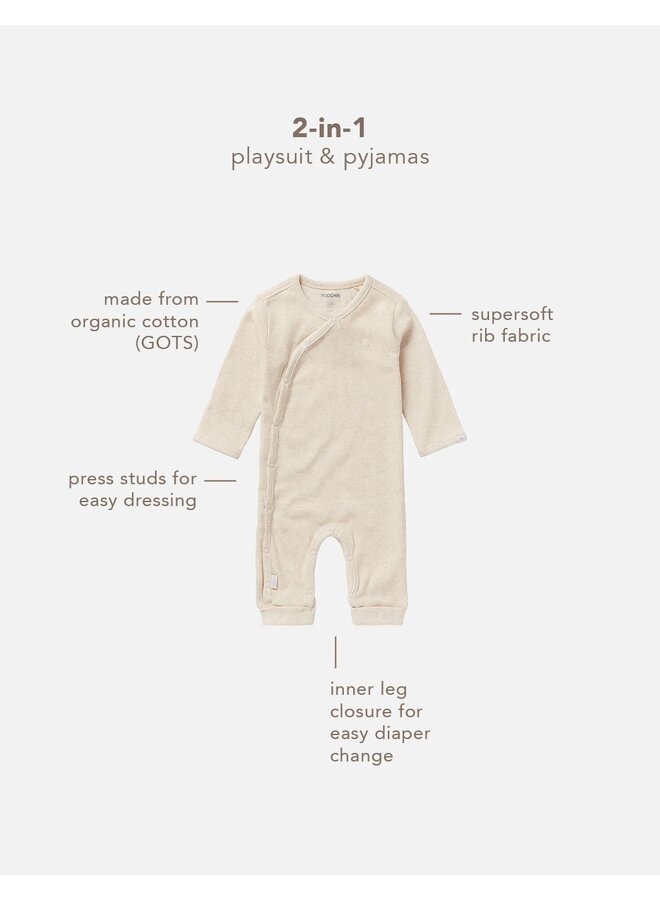 Playsuit rib nevis oatmeal melange