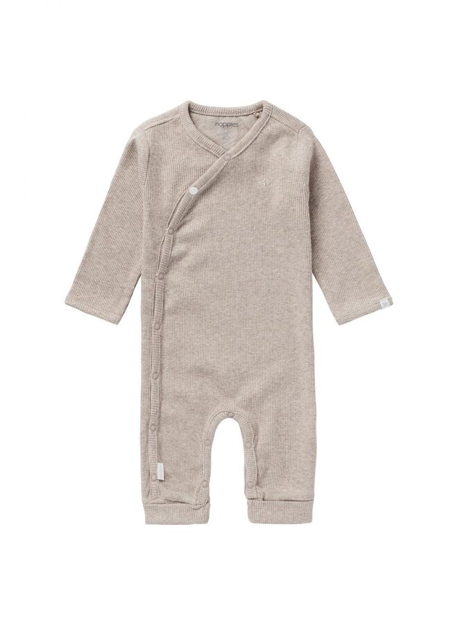 Playsuit rib nevis taupe melange